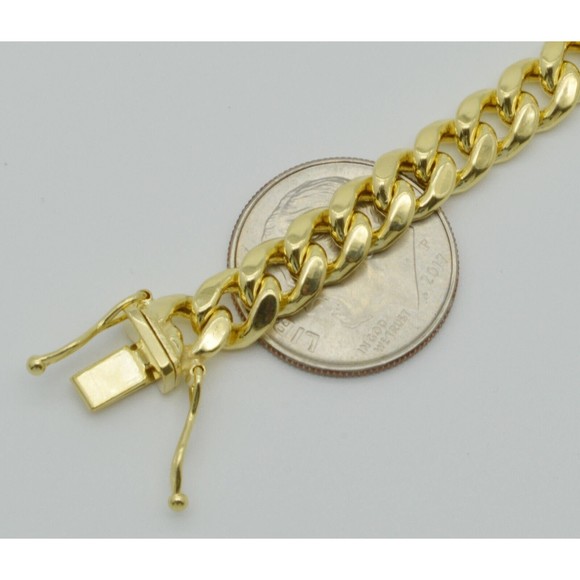 Mens 6.1mm 10k Real Yellow Gold Miami Cuban Curb Chain Bracelet. 8 1/4" 8.30gr - Picture 3 of 6